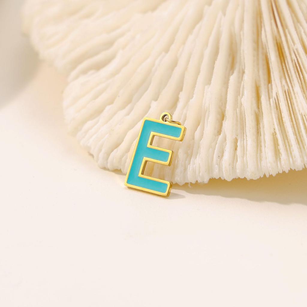 CARLIDANA Hot Sale New Style Hot Sale DIY Accessories Oil Drop Colorful Initial A -Z Letter Brand Stainless Steel Pendant Charms
