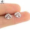 Bohemia Plant Stainless Steel Earrings Women Apple Cherry Leaf Mushroom Flower Stud Earring Piercing Jewelry