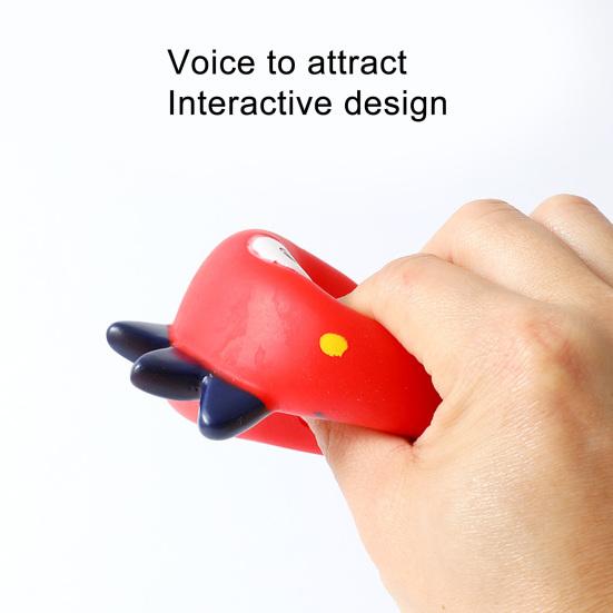 Chew Toy Built-in Sounder Cartoon Style Bite Resistant Wear-resistant Harmless Teeth Cleaning Scentless Squeaky Cartoon Animal Sound Doll for Home Use