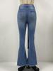 Women's 2025 European & American High-Waisted Ripped Micro-Flare Slim-Fit Jeans