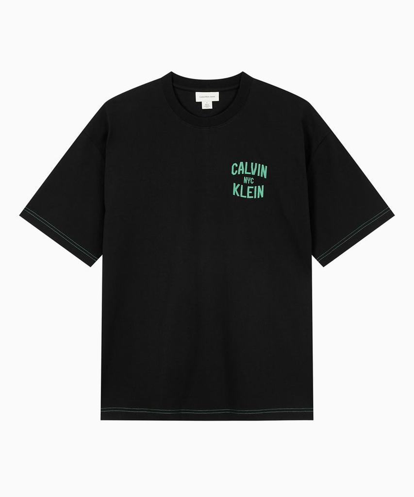 Kaelbinkeullainjin In The City Oversized Contrast Stitch Graphic Tee Black 4Rf296G Ub1
