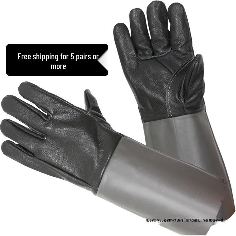 DX7L Odolné svařovací rukavice z plné kůže, odolné proti teplu a propíchnutí