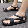 Fashion 2025 Men's Summer Hollowed-out Hand-woven Roman Sandals with Soft Soles, Personalized Beach Sandals Vietnamese flip-flops
