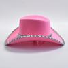 New Pink Cowboy Hat For Women Western Cowgirl Stetson Girls Hot Girl Party Dress Jazz Hats