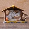 Resin  Scene Stable Creche Christmas Manger Shed Statue Decoration Ornament For Home Church Desktop Display