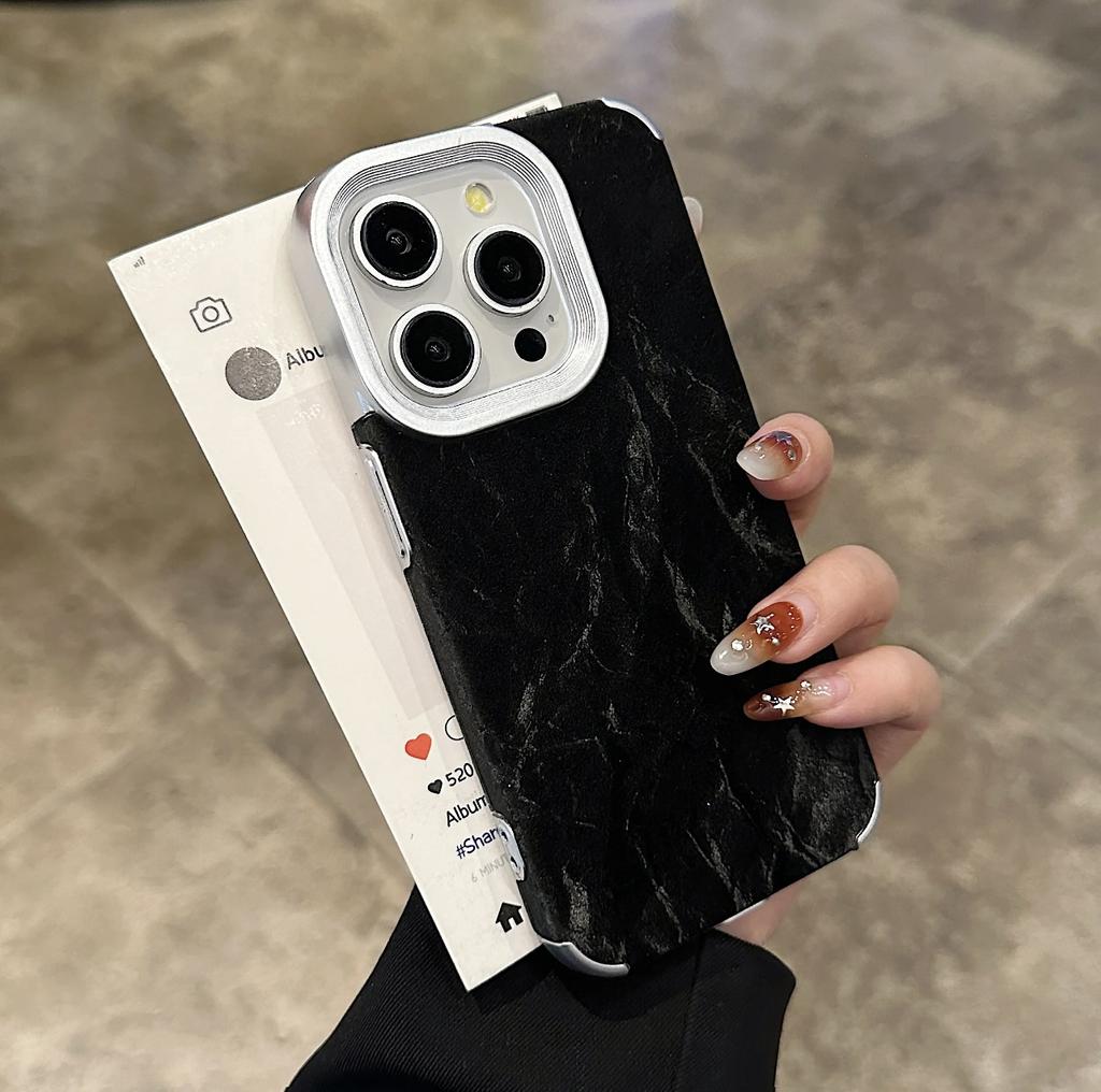 Luxury Fashion Water Ripple Leather Phone Case For iPhone 11 12 13 14 15 16 Pro Max Plus Soft Silicone Shockproof Bumper Cover