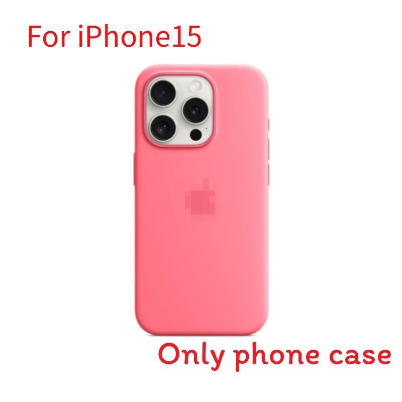 

Iphone15 Однотонный Магнитный Силиконовый Защитный Чехол для Телефона для Ежедневного Использования темно-розовый