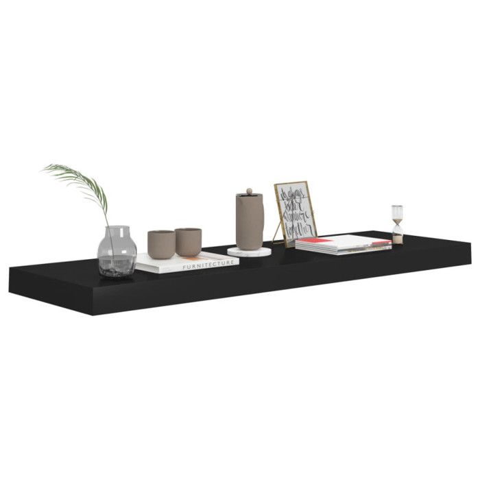VidaXL Floating Wall Shelf Black 80x23.5x3.8 Cm MDF