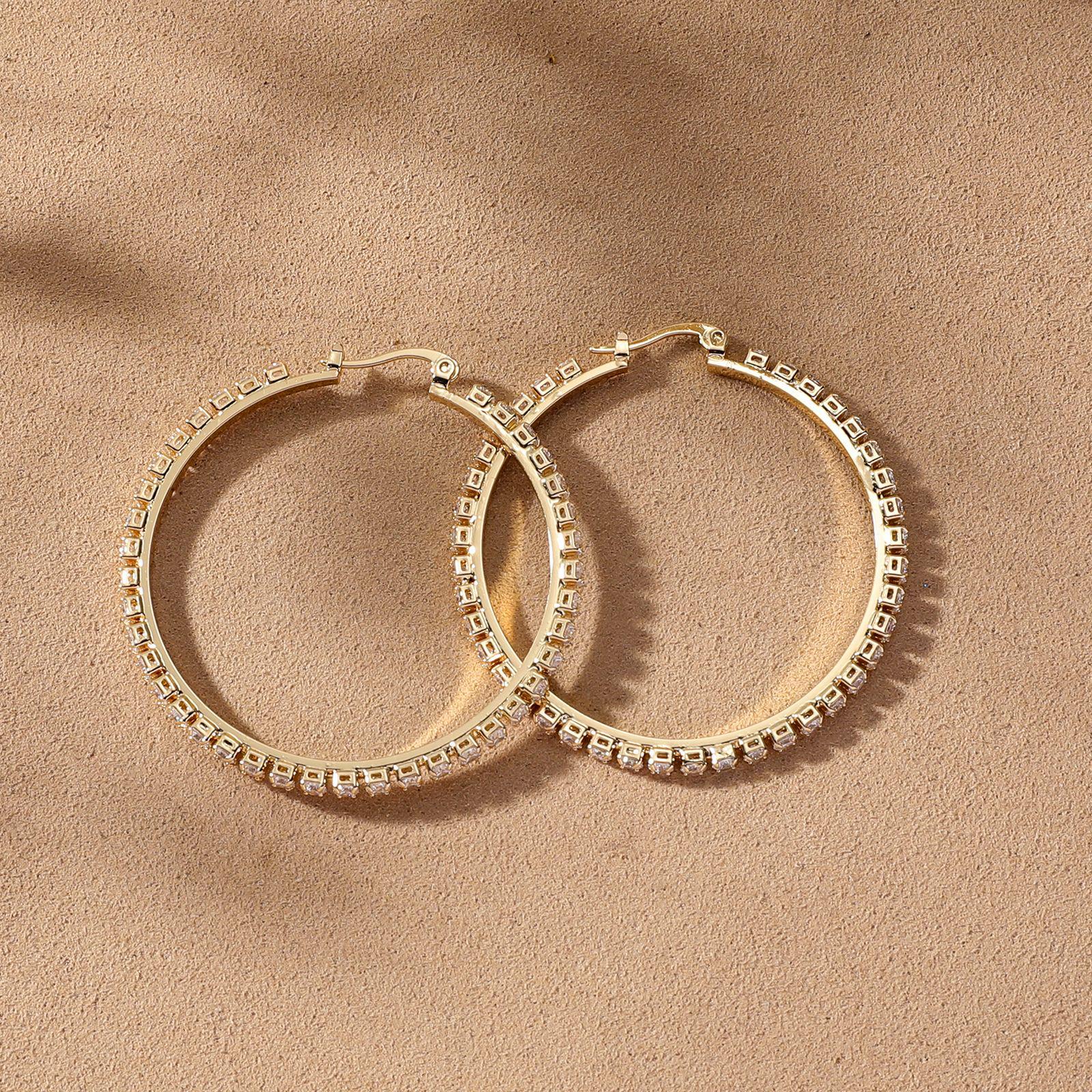 Korean Minimalist Zircon C-Shaped Diamond Ear Cuff Earrings