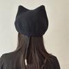 Girls Woman Cat Ear Berets Artist Painter Hat Subculture Adult Adjustable French Hat for Camping Shopping Traveling