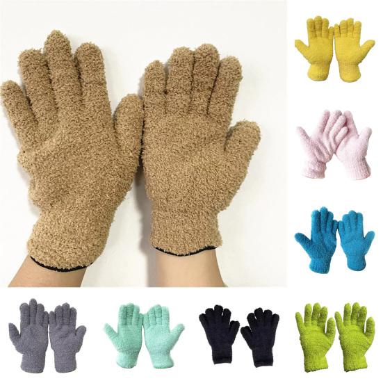 1 Pair Microfiber Dusting Gloves Plant Leaf Cleaning Gloves Fuzzy Dust Removal Gloves for Indoor Plants Furniture Blinds