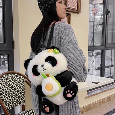 Cartoon Panda Plush Large Capacity Multi Purpose Backpack Student Children Comfort Schoolbag