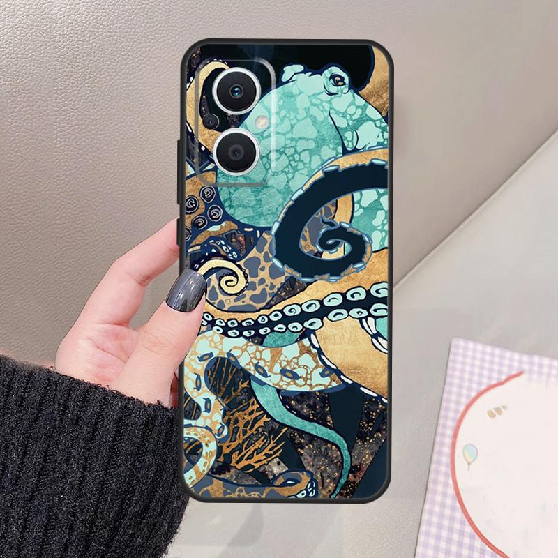 Octopus Ocean Aesthetic Funda For OPPO Reno 10 11 12 13 14 Pro 8 7 Lite 11F 12F 13F 14F OPPO Find X8 X5 X6 X9 Pro Case