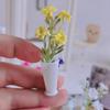 Yousheng Miniaturblumen Mini-Pflanze in Vase Modell Miniatur Kunstpflanze mit Blumen für Puppenhaus Dekoration Fotografie Display