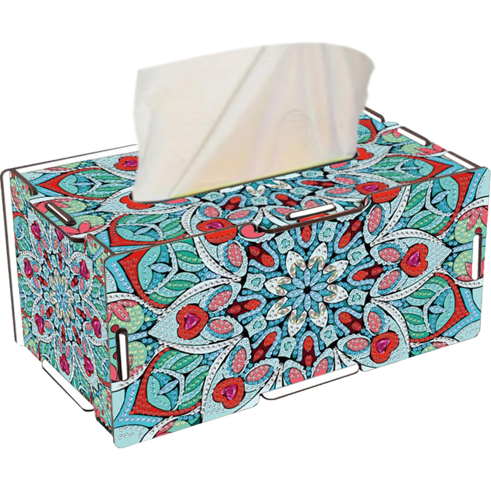 

DIY Diamond Painting Napkin Holder Kit Diamond Art Paper Towel Holder Wooden 5D Diamond Painting Tissue Holder for Home Decor