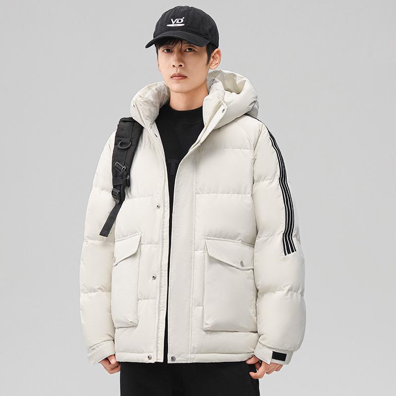 Unisex Hooded Workwear Down Jacket - Thick, Winter-Ready, 90% White Duck Down