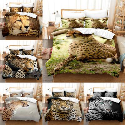 Animal Leopard Bedding Sets Quilt Bed Cover Comforter Duvet Cover Pillow Case 2-3 Pieces Sets Kids Adult Bedroom Decoration