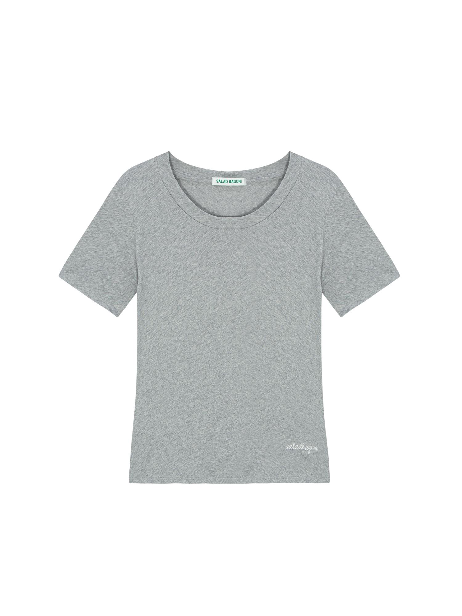 Salad Basket Soft U-Neck Signature Tee - Gray Free