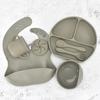 Children's Silicone Feeding Plate Set - Divided Three-Section Baby Plate