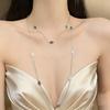 European & American Luxury Double Layer Tassel Titanium Necklace for Women - Elegant Autumn/Winter Clavicle Chain