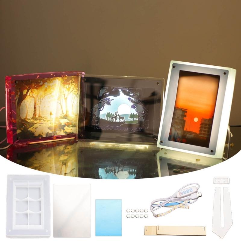 Delicate Light Painting Frame Creating Mold Personalized Artwork Silicone Mold for DIY Enthusiasts and Gift Shops