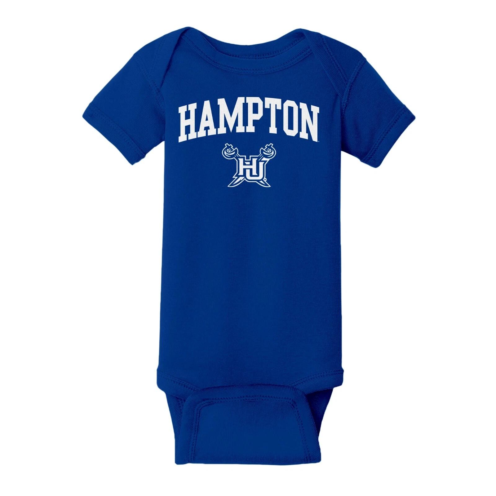 Hampton University Pirates Arch Logo Infant Creeper - Royal L