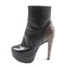 LOUIS VUITTON Ankle boots Monogram Studs Side Zip Black brown leather Women 36 Used