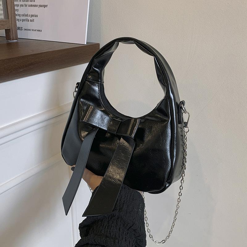 Niche Design Women's Bags, High-end Exquisite Underarm Bags, 2025 Spring New Contrasting Color Bow Shoulder Bag