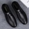 Fashion Summer Perforated Loafers Business Leather Shoes Genuine Leather Men's Soft Soled Designer Slip On Flats Casual Shoes Moccasins