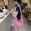 Drawstring Canvas Crossbody Bag Y2k Underarm Bag Fashion Plaid Shoulder Bag  Women
