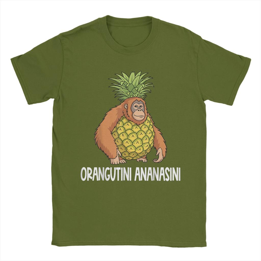 Italian Brainrot Characters Orangutini Ananasini T Shirt For Men Summer  Streetwear T Shirts Popular Tees Oversize Clothes