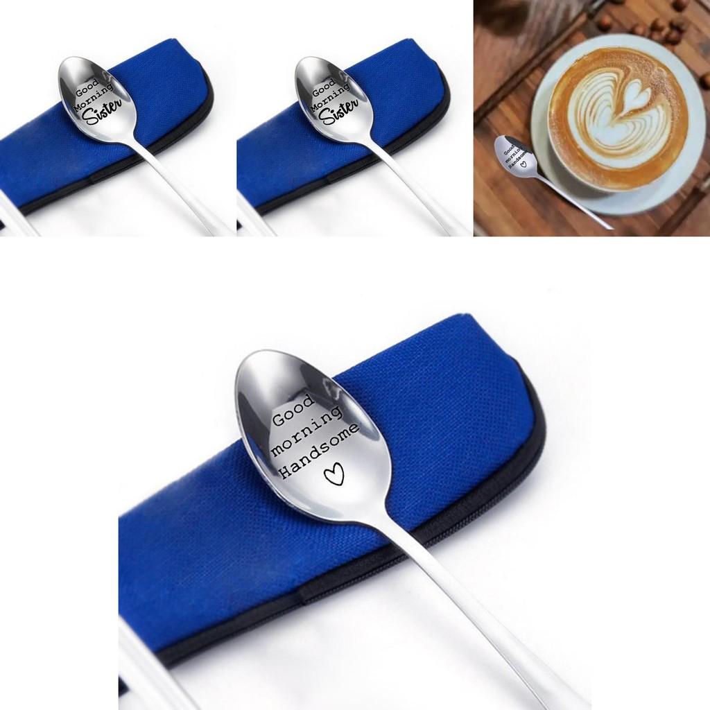 Elegant Stainless Steel Ice Spoon For Couples And Friends With Personalized Engraving Gift