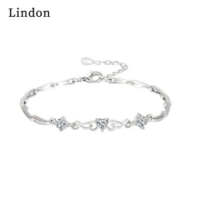 Lindon Zircon Bracelet Jewelry Geometric Bead Chain Link Bracelets Fashion Fine Wedding Gift for Girlfriend Women