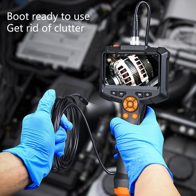 Industrial Endoscope Waterproof 8mm Borescope with 4.3inch IPS Screen Scope Camera Inspection Camera USB C Rechargeable