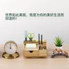 Creative Multifunctional High-Appearance Rotating Pen Holder - Wooden Desktop Storage Box for Stationery & Cosmetics