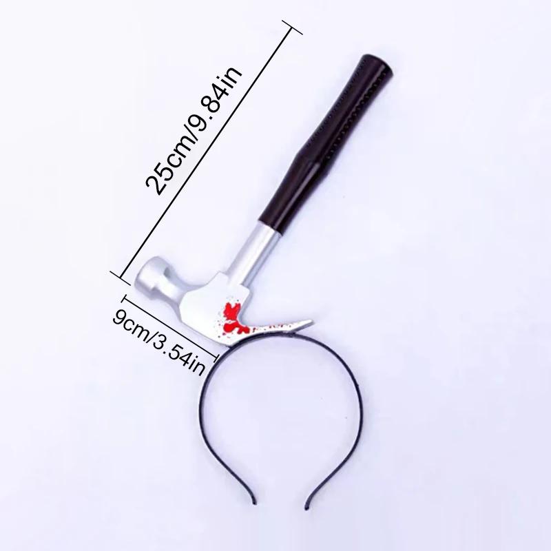 Halloween Party Horror Hair Bands Fake Knife Axe Cleaver Scissor Headbands Through Head Scary Masquerade Costume Photobooth Prop