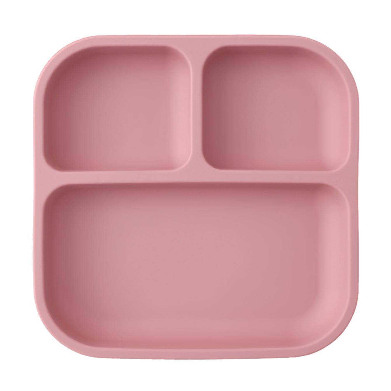 

Color Kids 1PCS BPA Free Silicone Divided Square Plate Suction Baby Dish Leakproof Toddler Kids Meal Tray Easy Clean Tableware