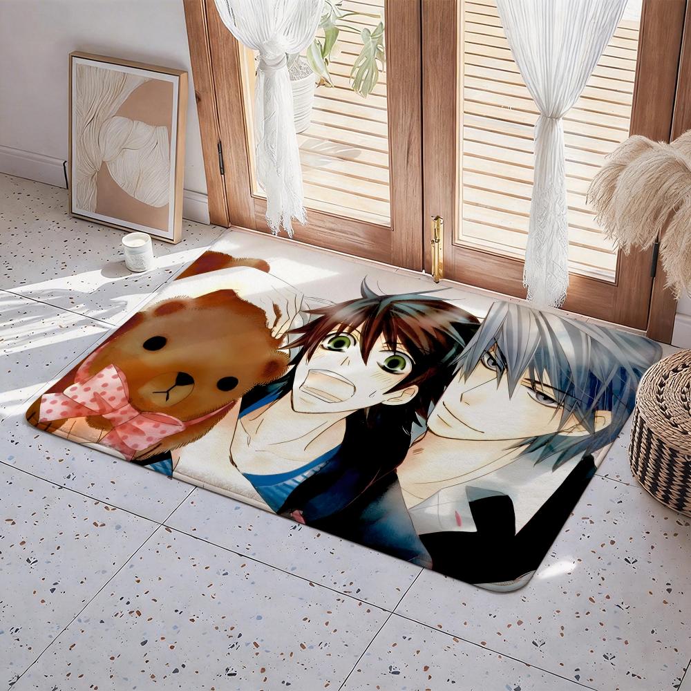 Anime A Junjou Romantica Floor Mat Eco Flannel Doormat Non Slip Odorless Indoor Floor Rug Soft Short Plush Home Mat
