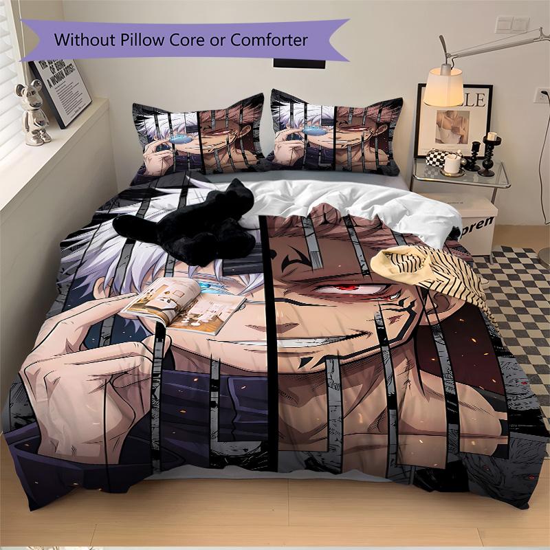 Powerful Anime Characters Print 3Pcs Bedding Setduvet Cover With 2 Bedropillowcase Home Birthday Gift