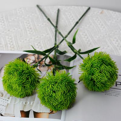 1/3Pcs Artificial Caryophyllums Artificial Flowers Plants Bouquet Plastic Plant Fake Flowers Ball Grass for Indoor Outdoor(Green