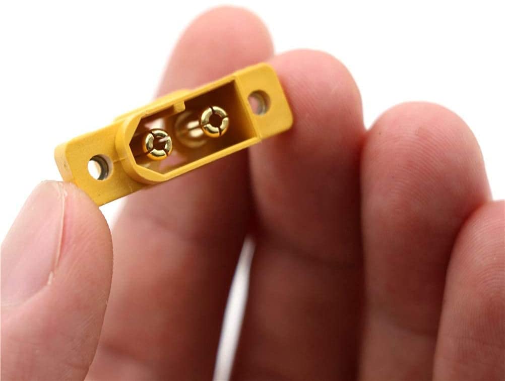 Conectori XT60E-M Masculini – 5 buc | Conexiune Sigură pentru Baterii RC LiPo | Calitate Înaltă pentru Drone, Audio Auto – Plastic Galben