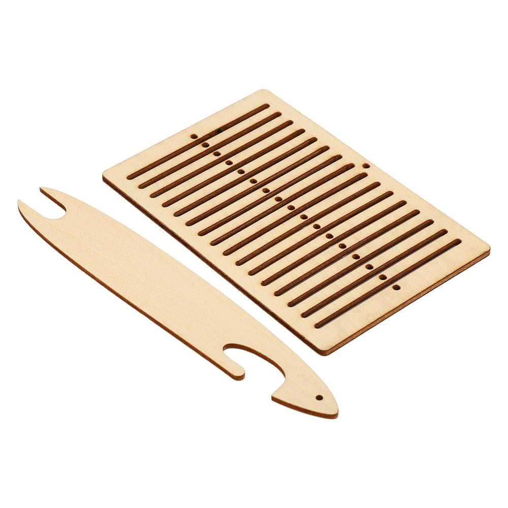 4pcs Wood Weaving Loom Kit Tapestry Comb Included Backstrap Weaving Set  For Beginners