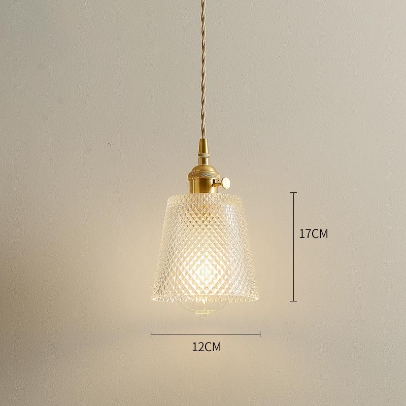 Französische Romantik Wabi-Sabi Kupfer-Pendelleuchte - Retro Japanisches Glas für Schlafzimmer, Balkon oder Flur