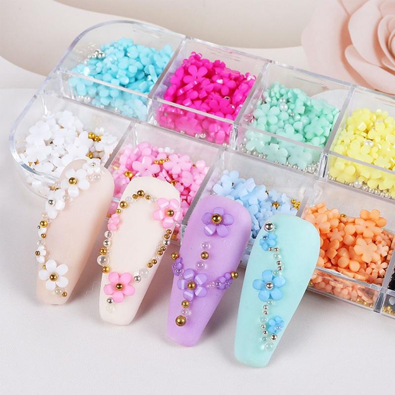 3D Flower Nail Art Charms,Nail Pearls Nail Art Studs Manicures Nail Accessories