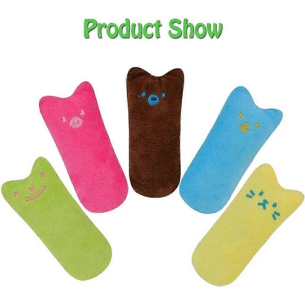 Catnip Plush Toys 10 Pcs Plush Thumb Shaped Cat Toys Interactive Chew Toys Catnip Toys Set Plush Toys Suitable for All Cats and Kittens