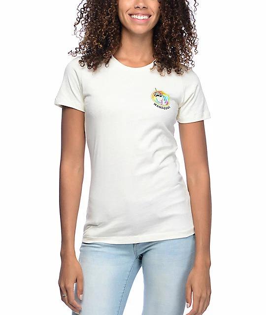 

A-Lab Womens Magic-Cool Unicorn White Boyfriend T-Shirt New XS, S, M, L 2XL