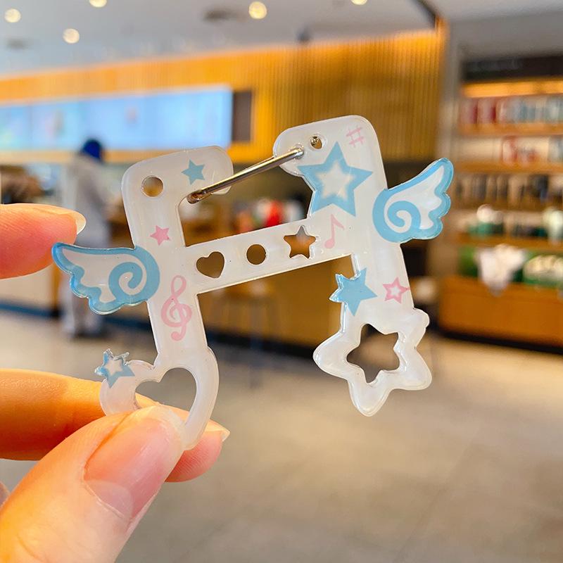 Kawaii Japanese Acrylic Cartoon Keychain with Irregular Carabiner Buckle