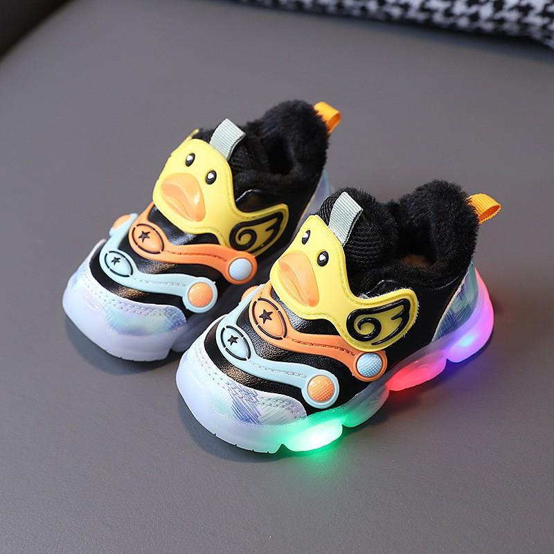 Baby Light-Up Sneakers Toddlers Soft Sole Breathable Mesh Walking Shoes With Cartoon Design