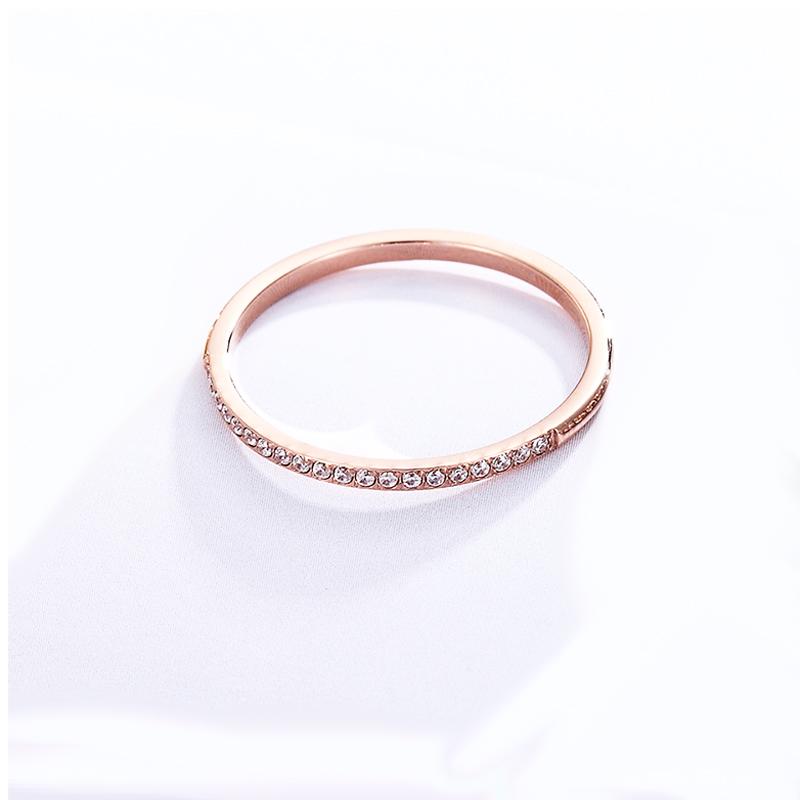 1.5mm Wide Fine Workmanship Zircon Ring For Women Top Quality Titanium Steel Gifts for Lovers Jewelry Wedding Ring Wholesale