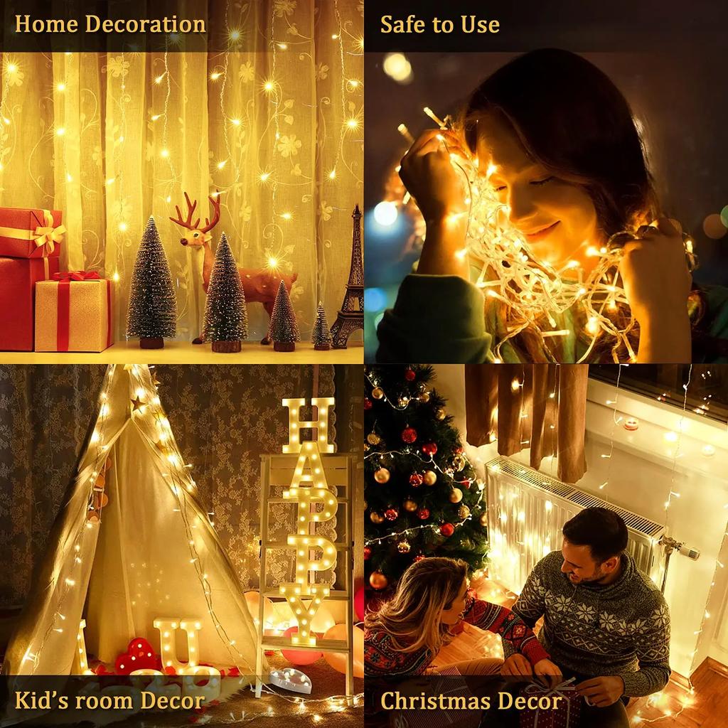 1.5/3/6M String Lights Led Fairy Lights Christmas Garland for Home New Year Party Outdoor Garden Street Christmas Decoration Battery-powered